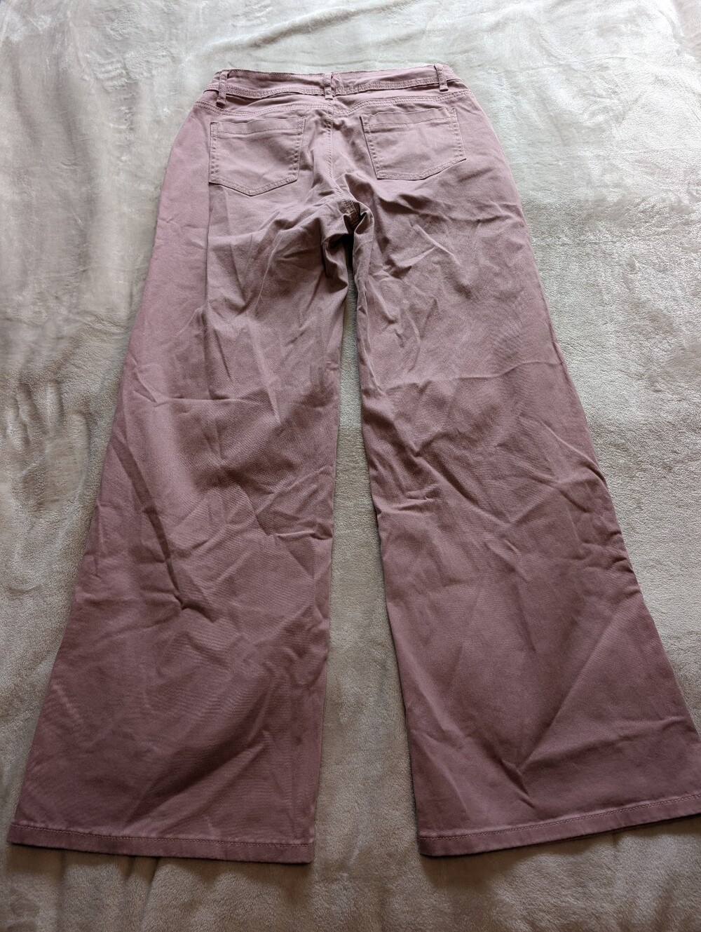 Flamingals Solid High Rise Flare Bottom Pink Pants NWT Large - Picture 7 of 11